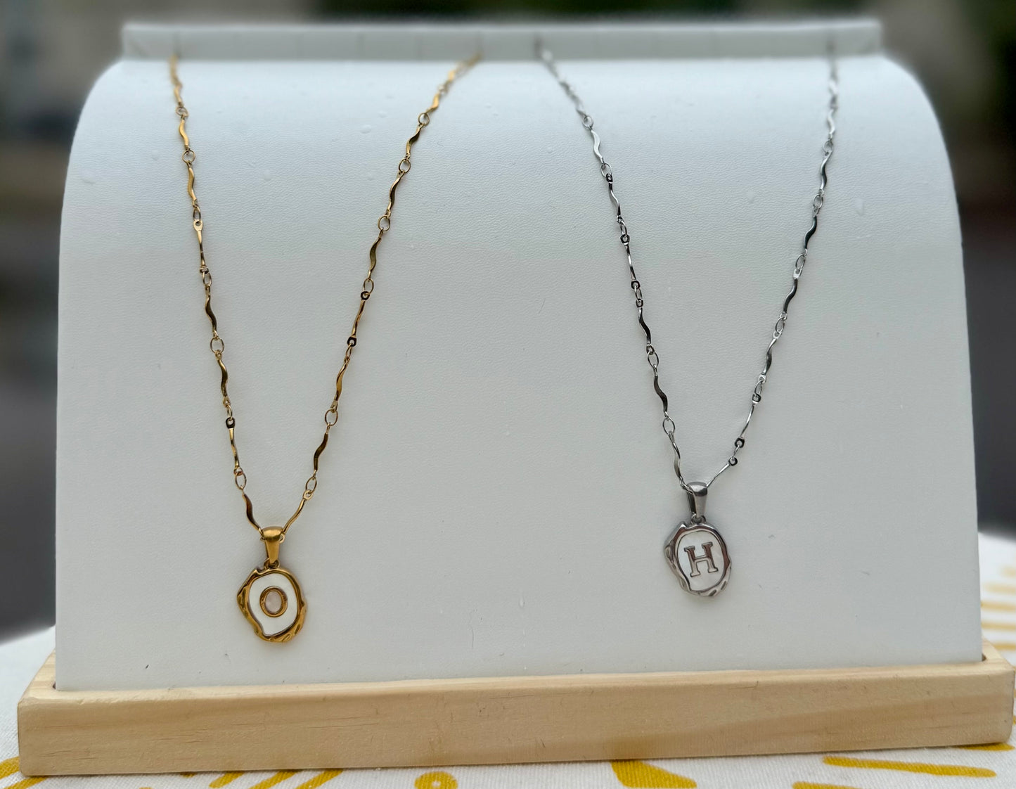 The Seaside Initial Necklace - Wave Chain Edition