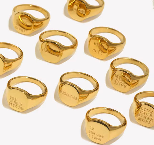 Golden Words Rings