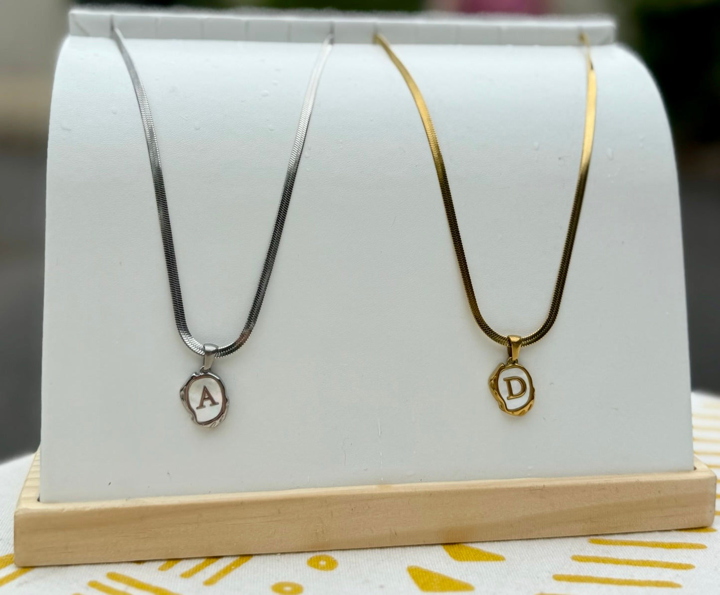The Seaside Initial Necklace - Snake Chain Edition
