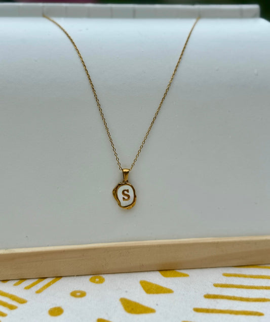The Seaside Initial Necklace - Salty Chain Edition