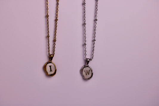 The Seaside Initial Necklace - Dot Edition