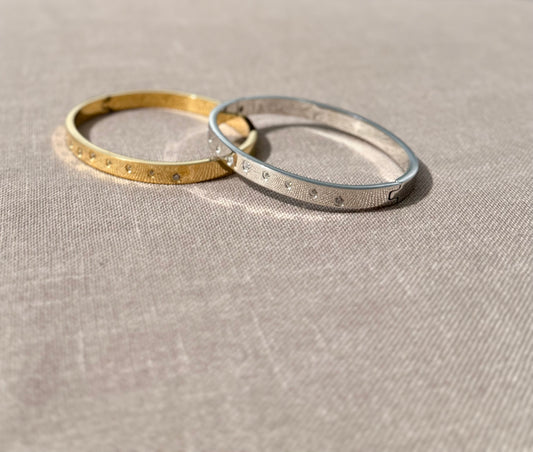 Tide Spark Bangle in Silver + Gold