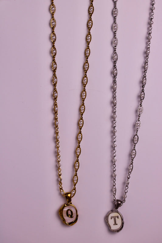 The Seaside Initial Necklace - Pearl Theory Edition