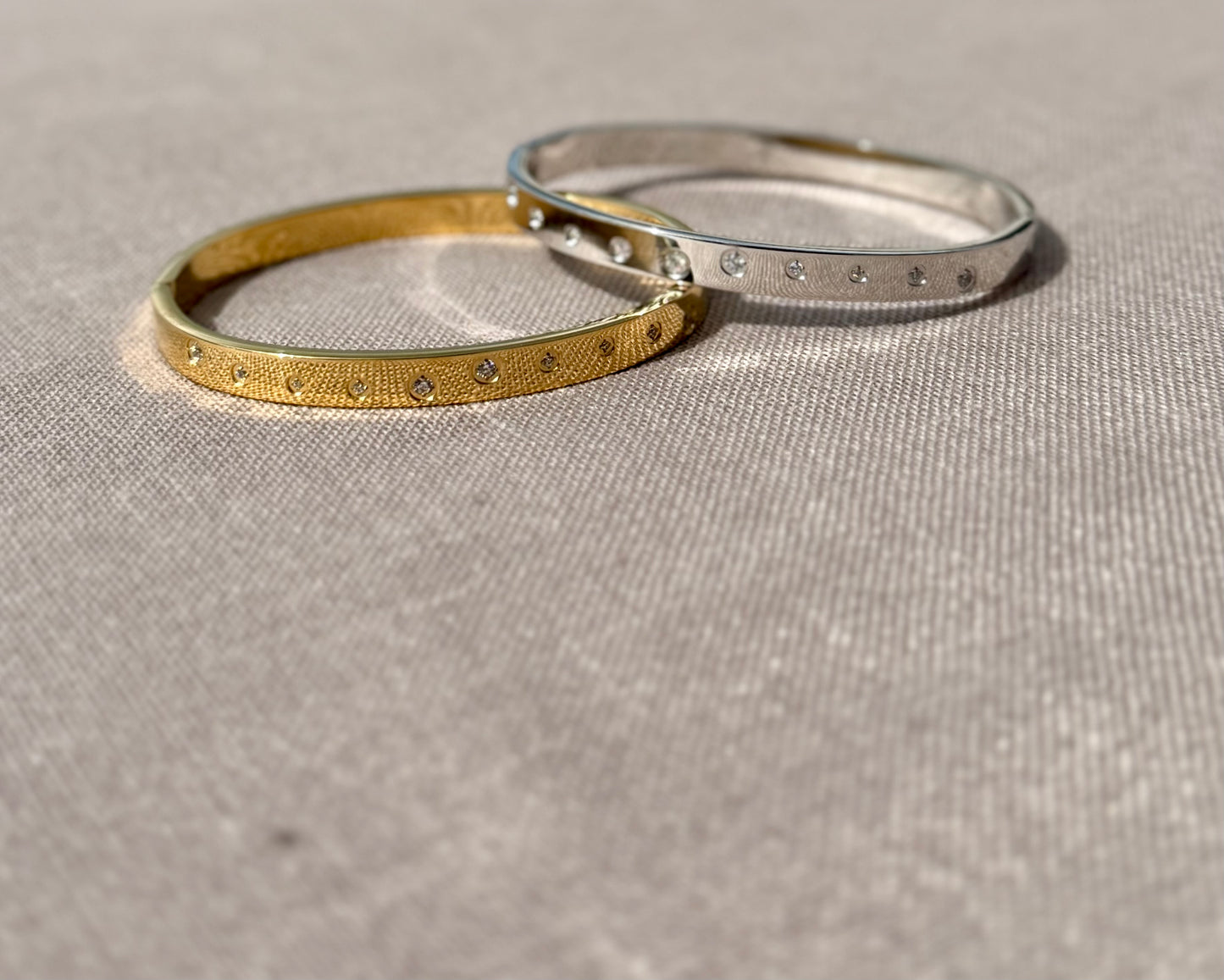 Tide Spark Bangle in Silver + Gold