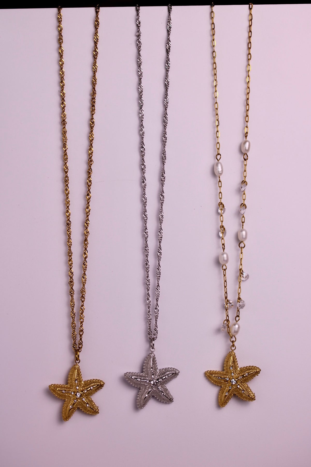 Starstuck Necklace in Silver + Gold