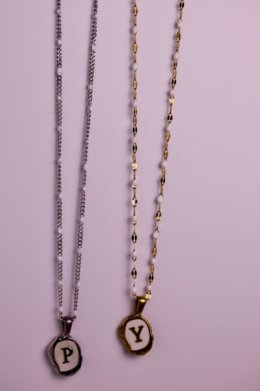 The Seaside Initial Necklace - Cloud Chain Edition