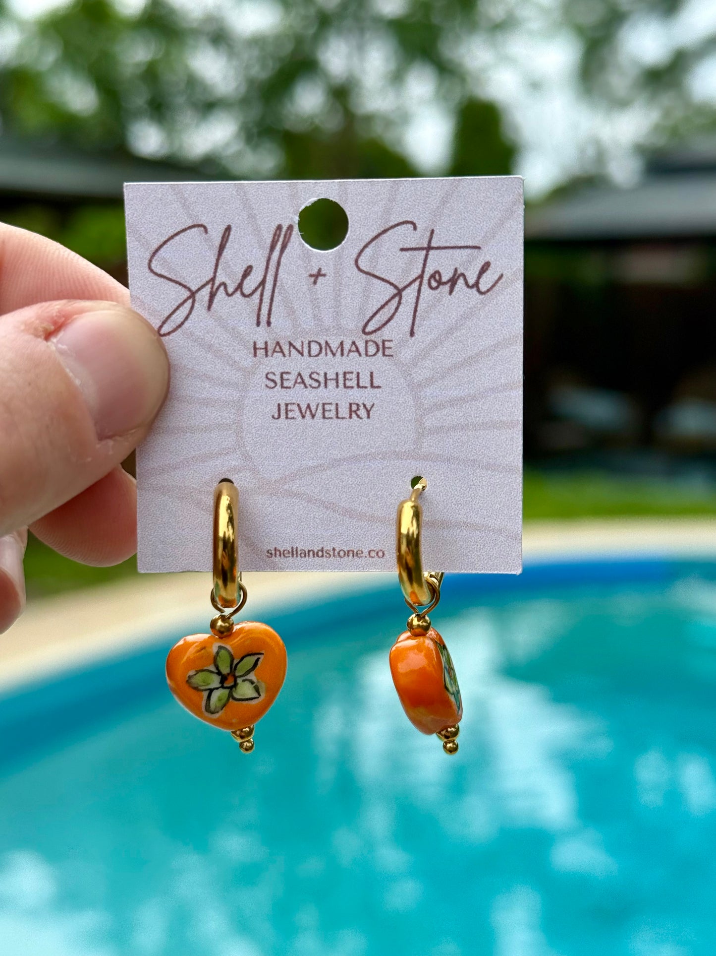 Island Bloom Heart Hoops