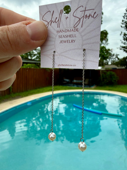 Sunset Pearl Drop Studs