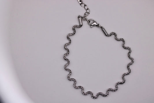 Squiggle Bracelet in Silver + Gold