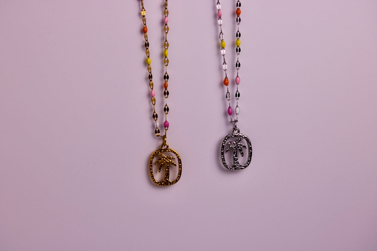 Postcard from Paradise Necklace in Silver + Gold
