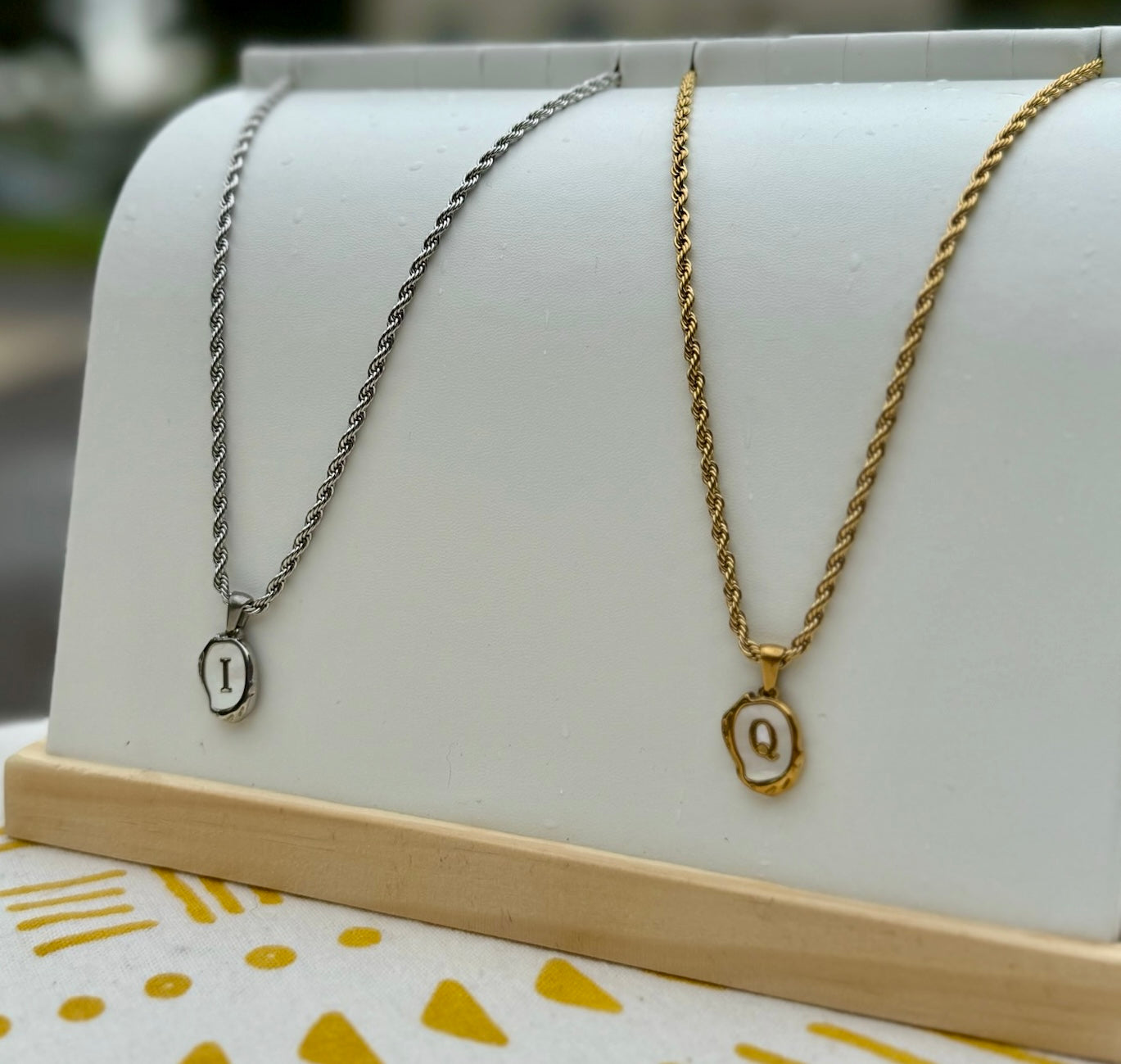 The Seaside Initial Necklace - Braided Chain Edition