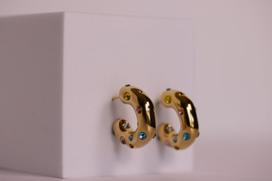 Shimmer Crest Hoops — Sunset