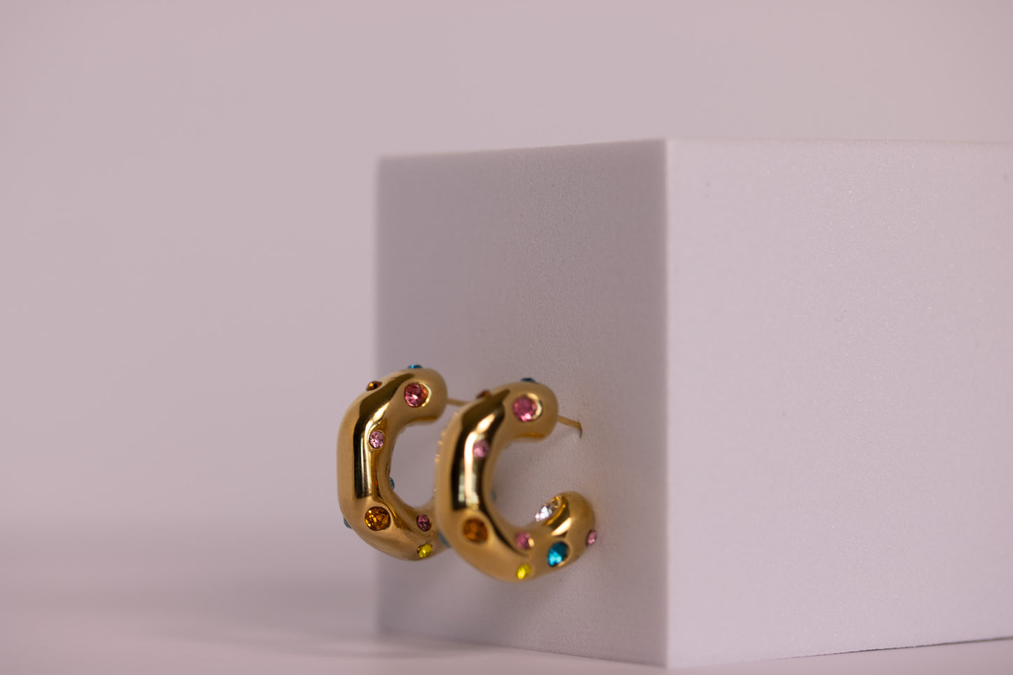 Shimmer Crest Hoops — Sunset