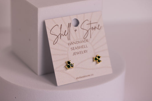 Sunpetal Petite Studs — Evergreen
