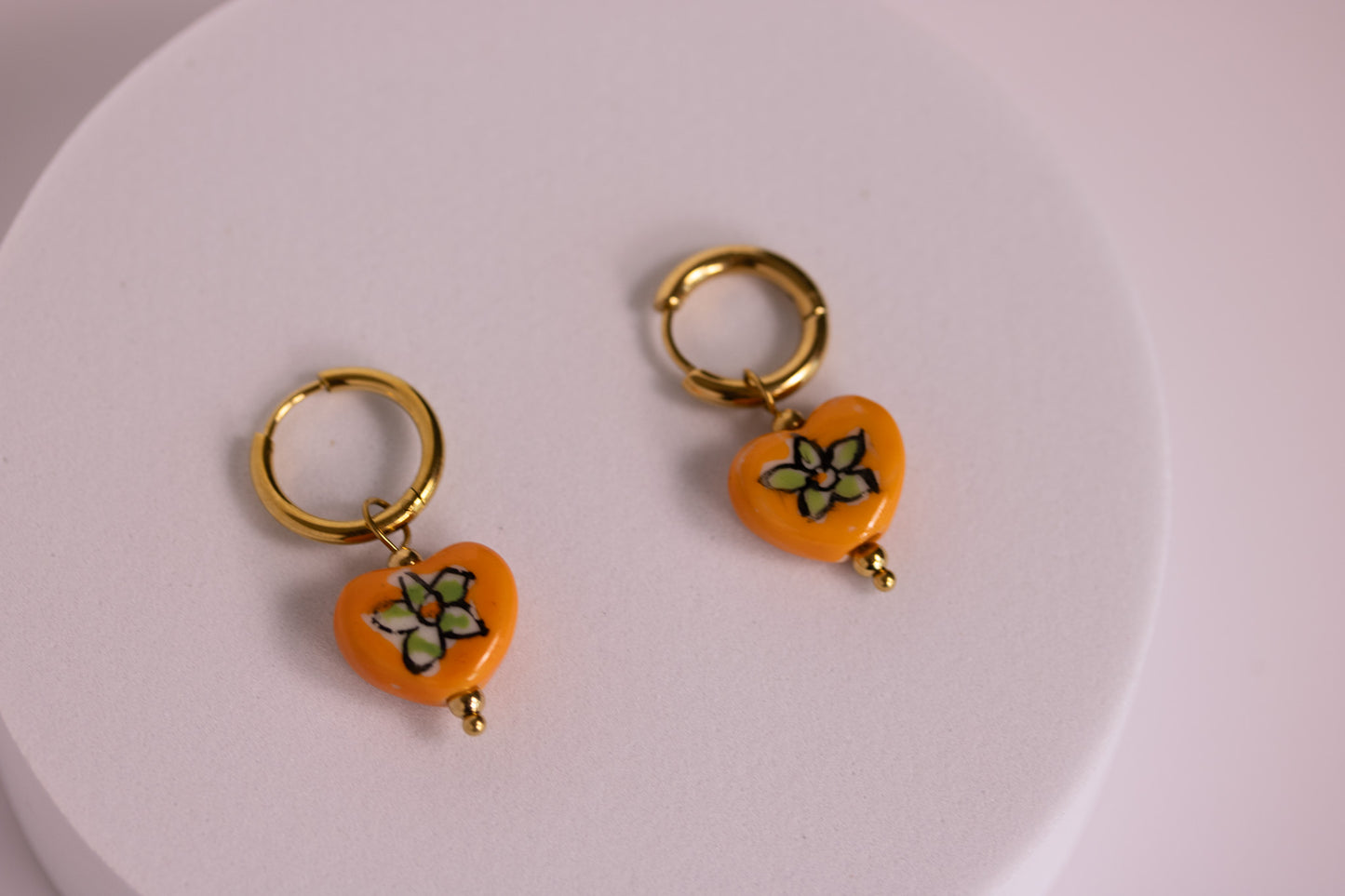 Island Bloom Heart Hoops