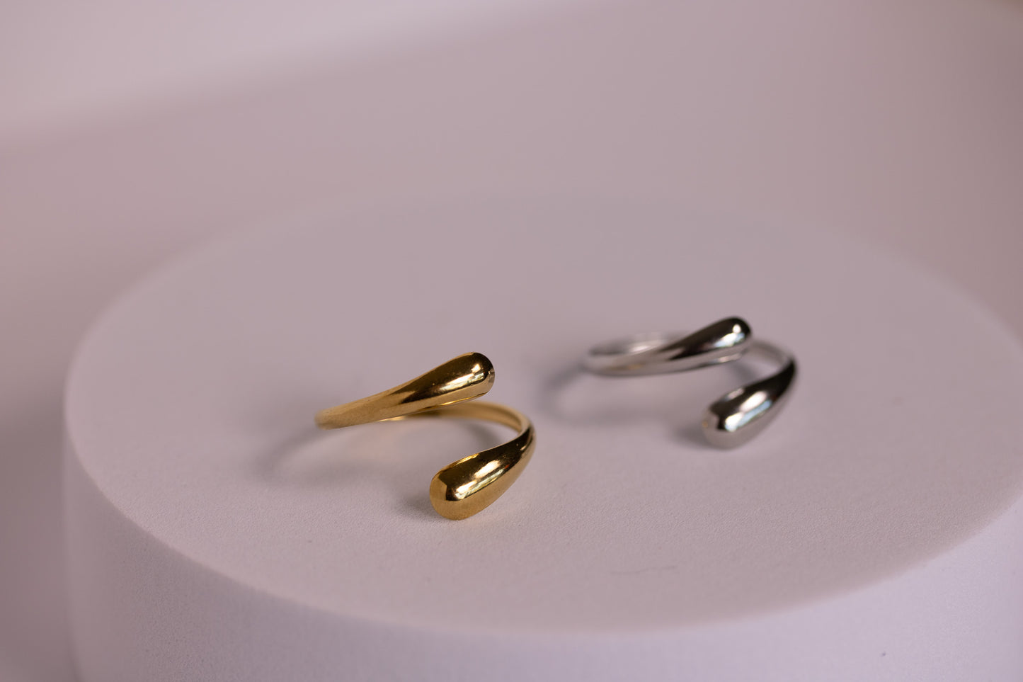 Laurel Rings in Silver + Gold