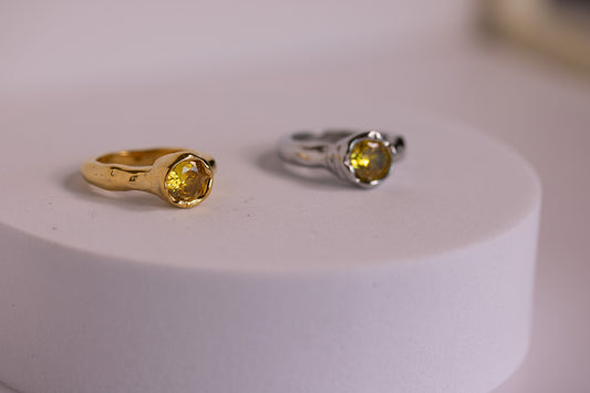 Golden Hour Gem Ring in Silver + Gold