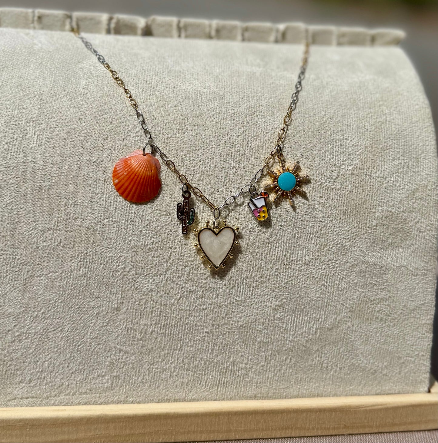 The Charmed Necklace- Desert Meets Sea Two Toned Edition
