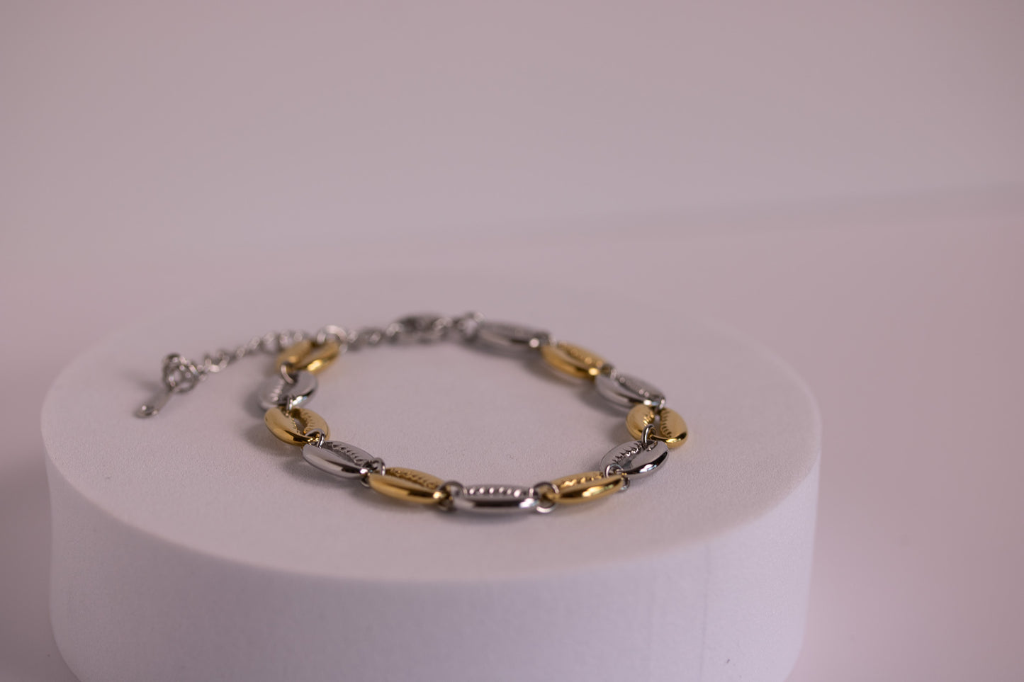 Cowrie Bracelet in Gold, Silver, and Two Toned