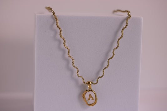 The Seaside Initial Necklace - Ripple Chain Edition
