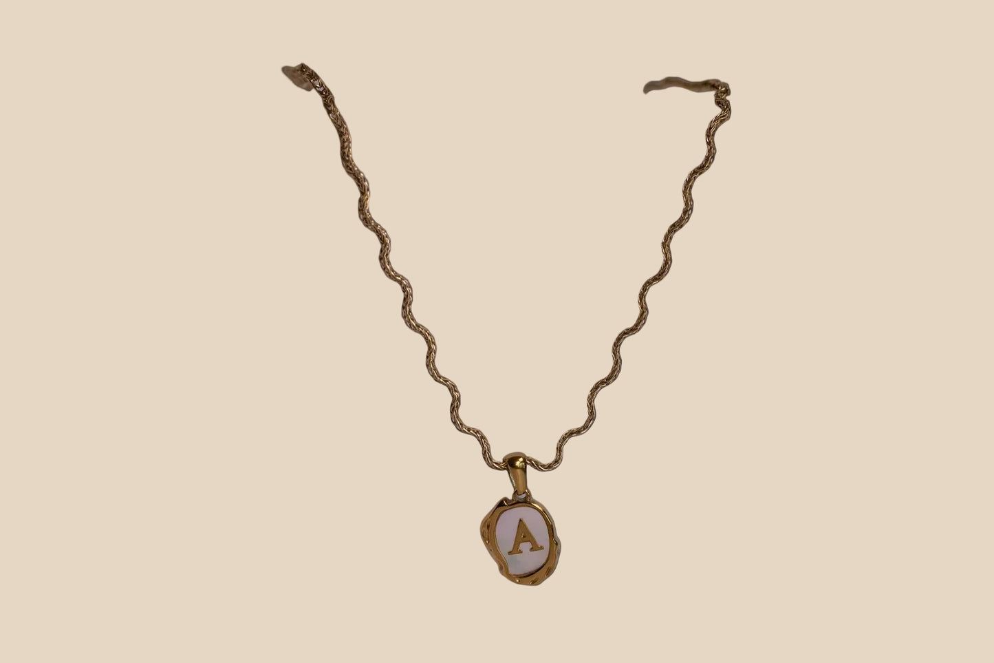 The Seaside Initial Necklace - Ripple Chain Edition