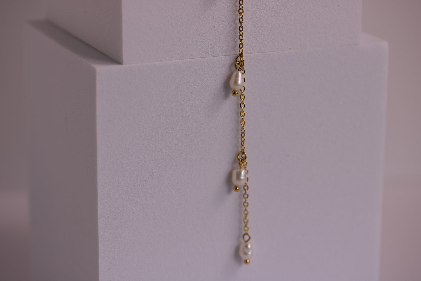 Multi Pearl Lariat Necklace