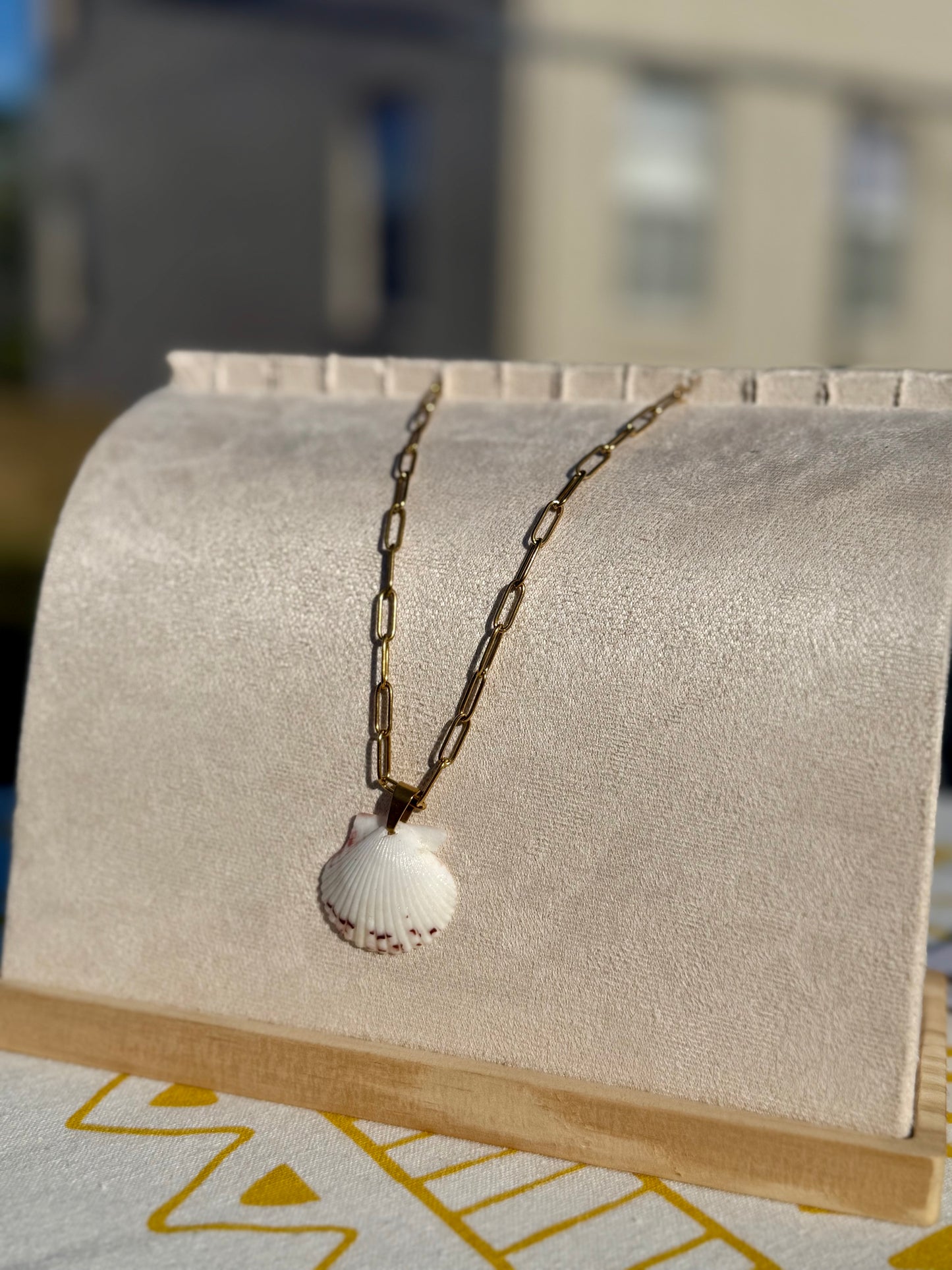 The Paperclip Necklace- Rare White Seashell