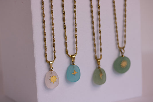 Seamist Pebble Necklace in Various Colors