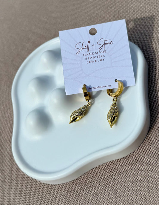 Golden Conch Hoops