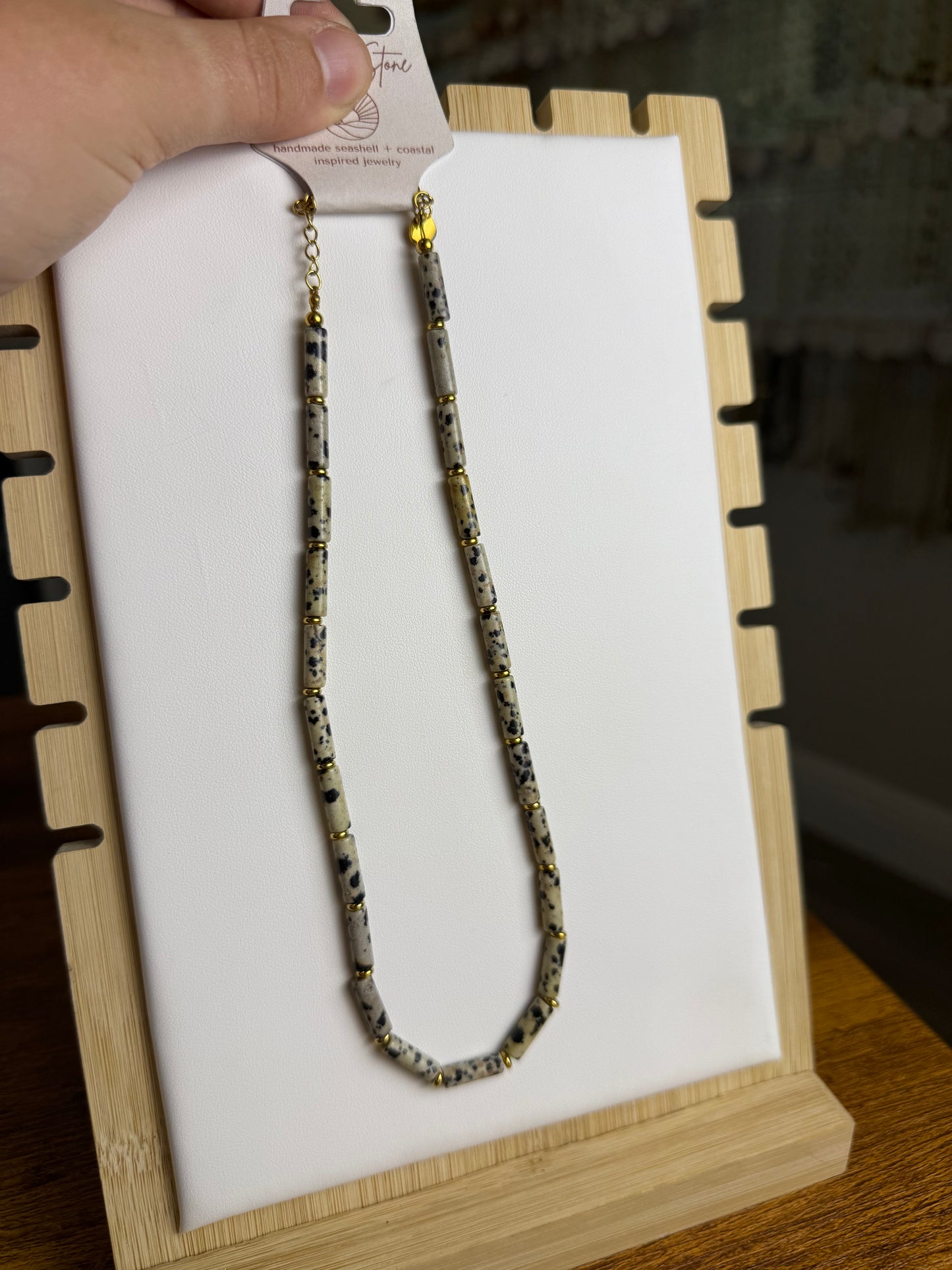 Dalmatian Jasper Beaded Necklace