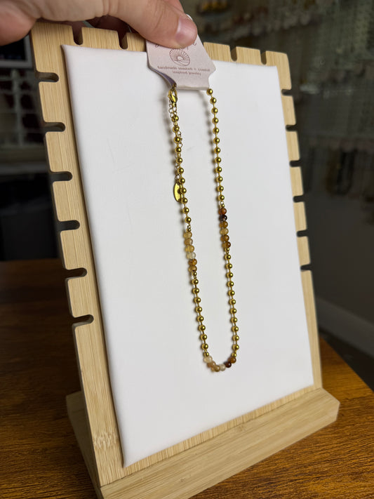 Tigers Eye + Citrine Necklace