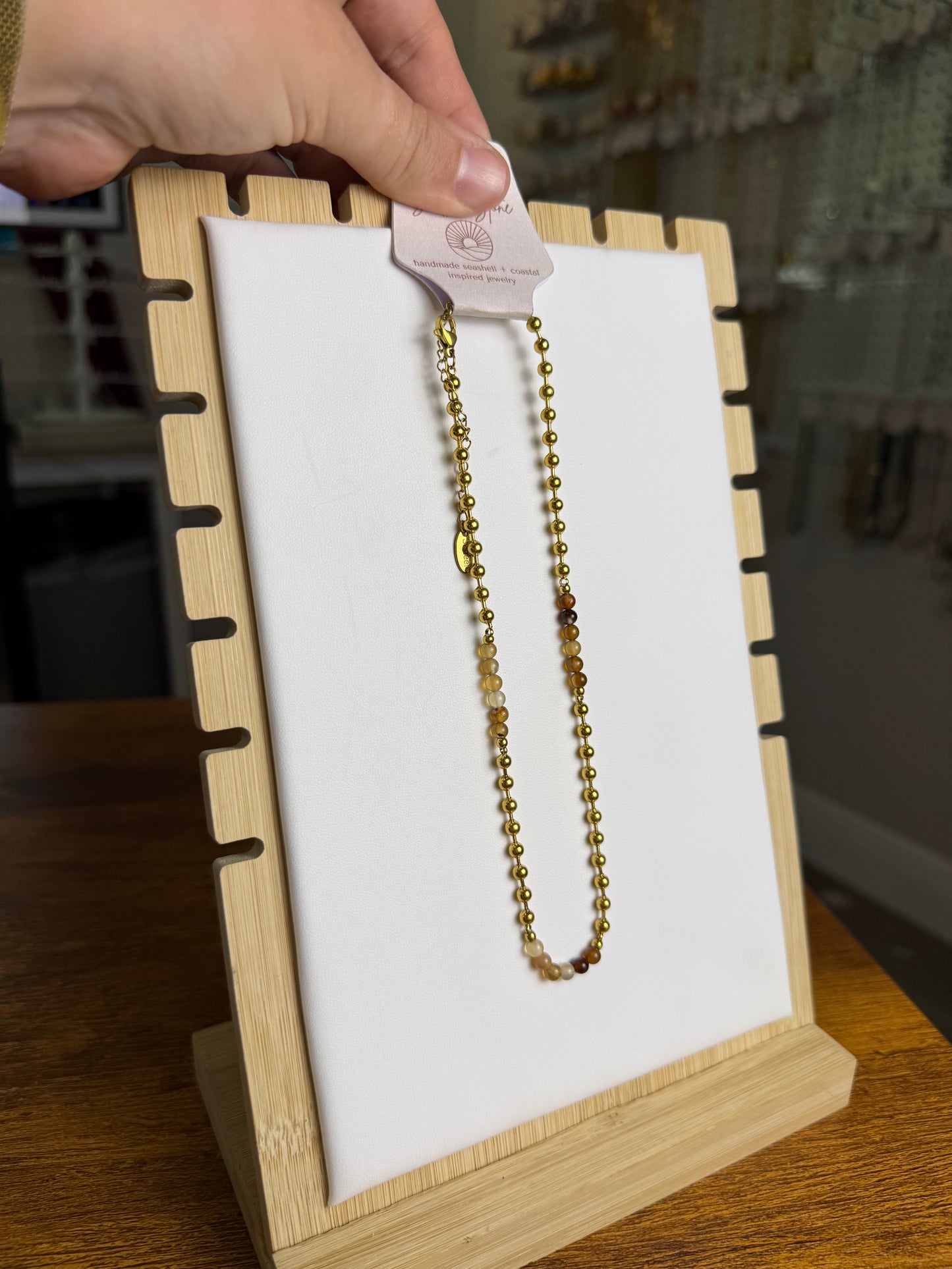 Tigers Eye + Citrine Necklace