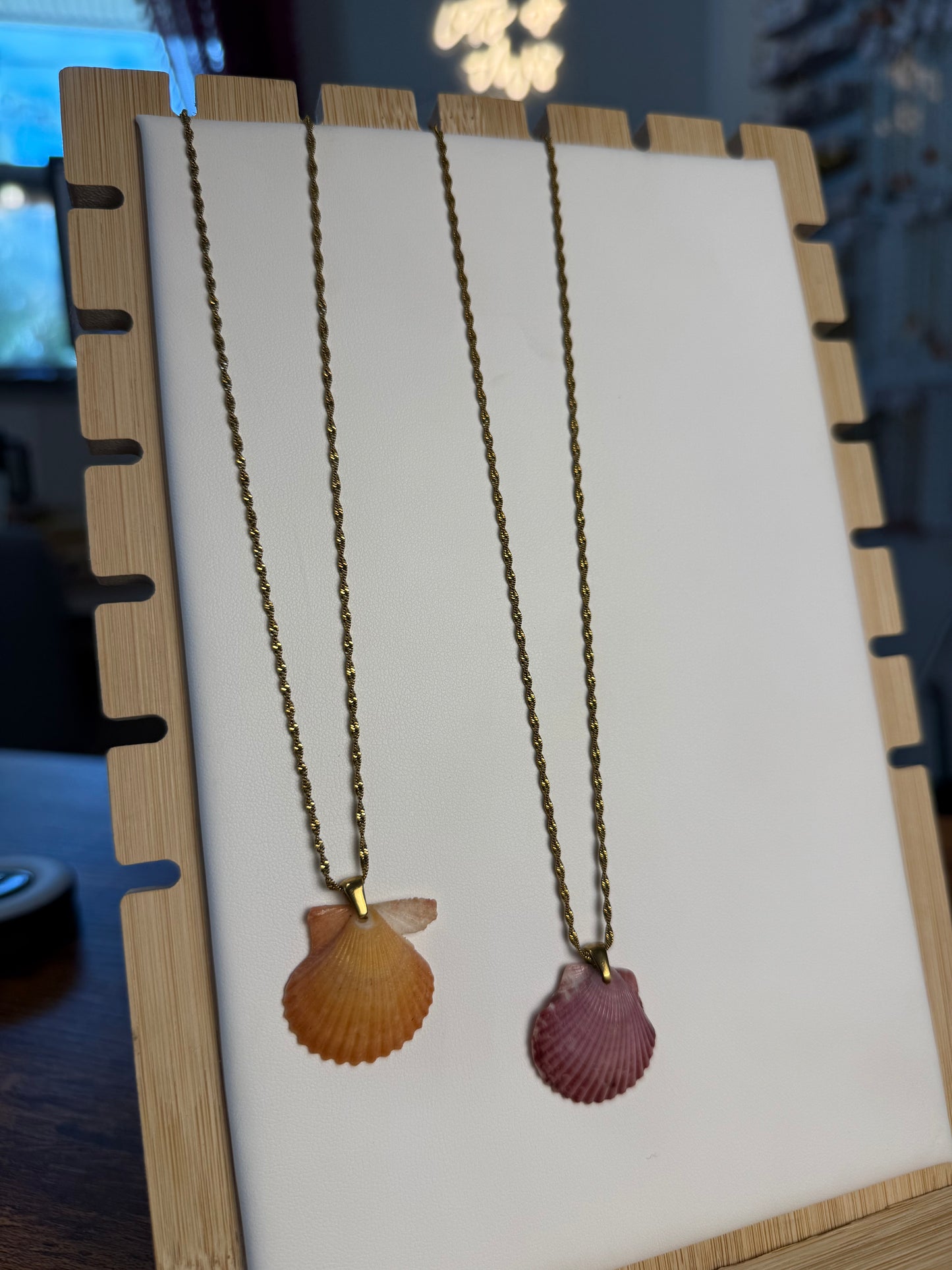 Seashell Necklace on Singapore Chain