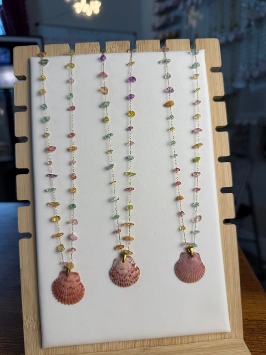 Seashell Necklace on Seaglass Candy Chain