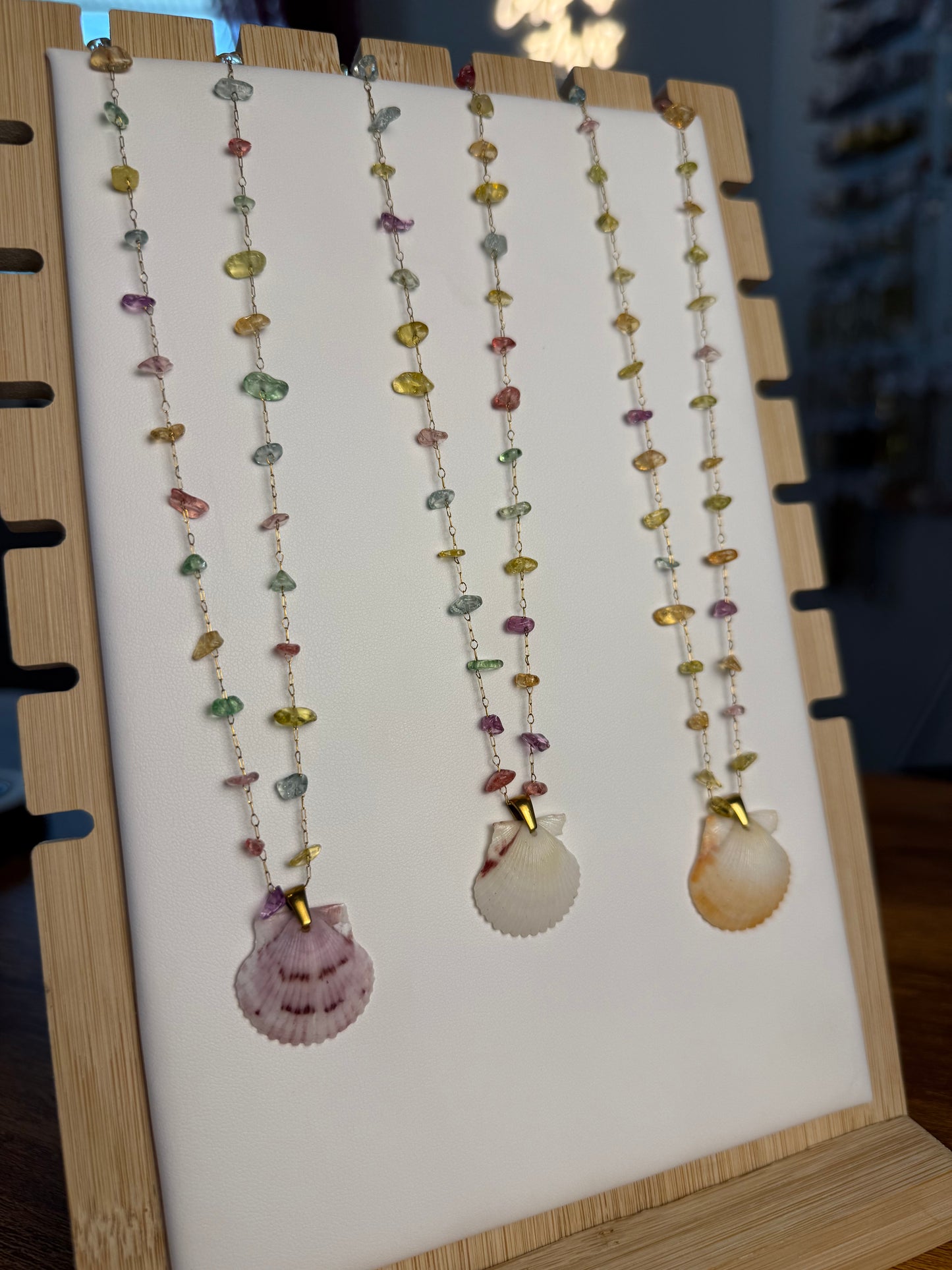 Seashell Necklace on Seaglass Candy Chain