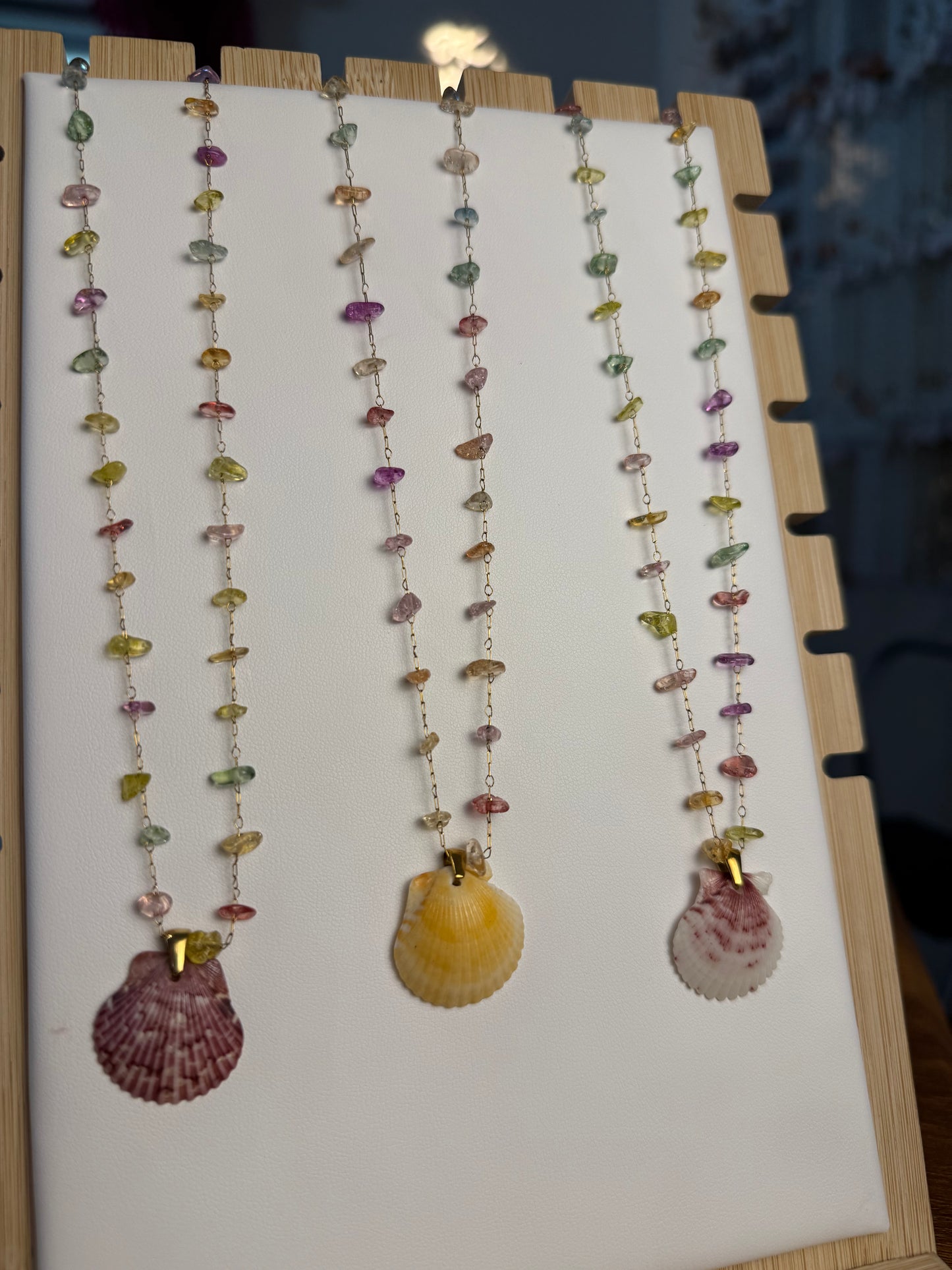 Seashell Necklace on Seaglass Candy Chain