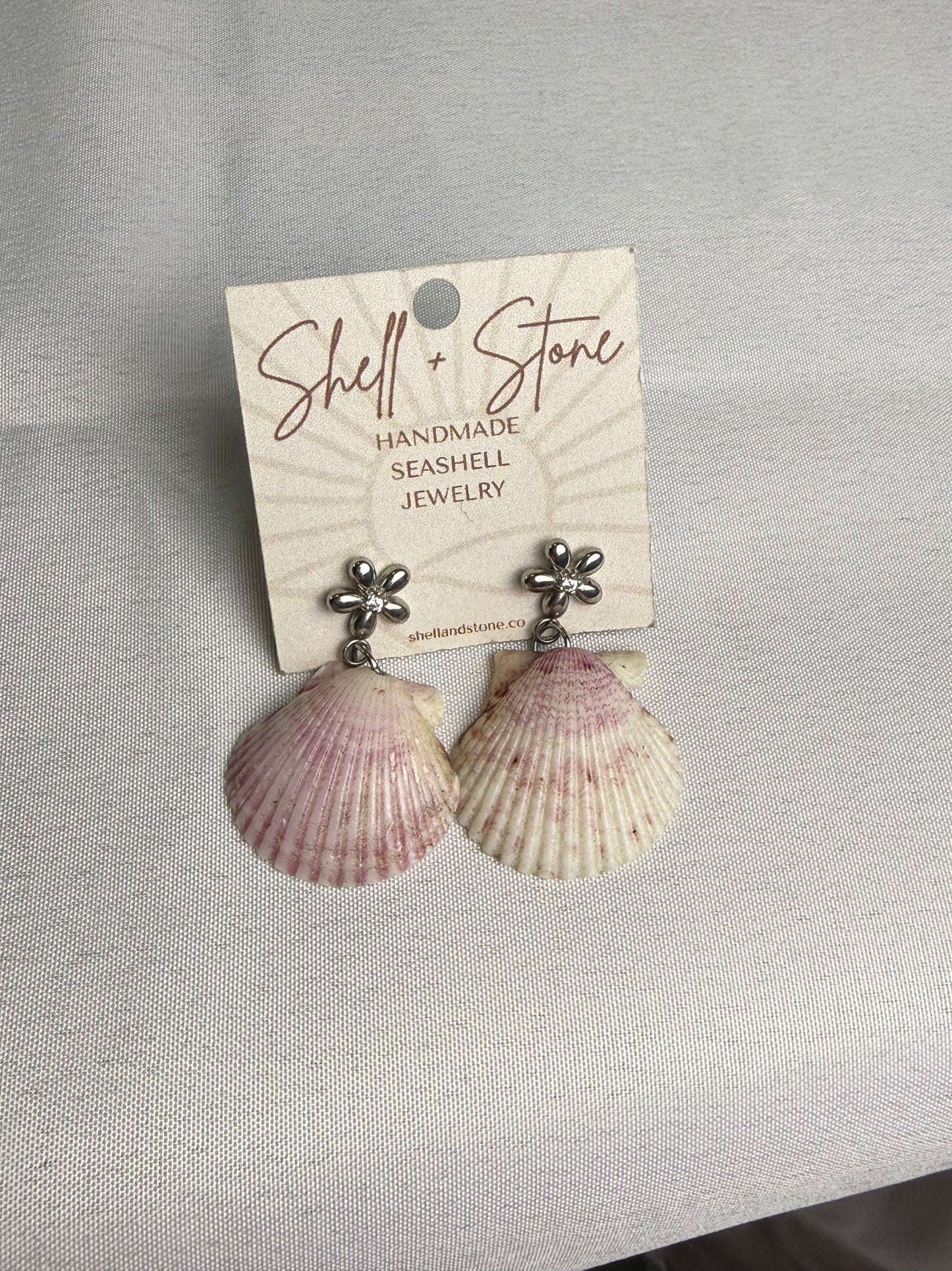 Seashell Silver Studs
