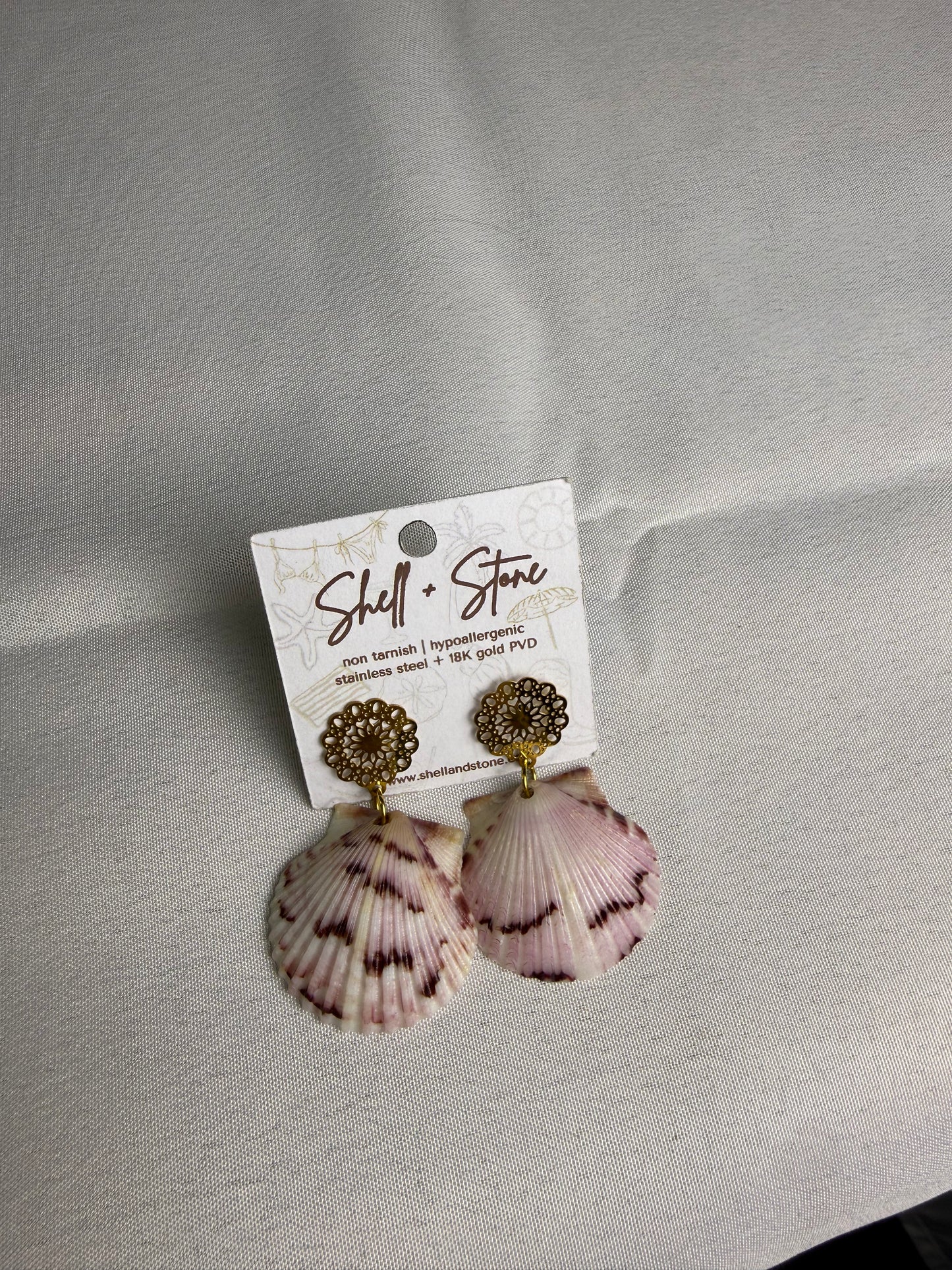 Seashell Gold Studs