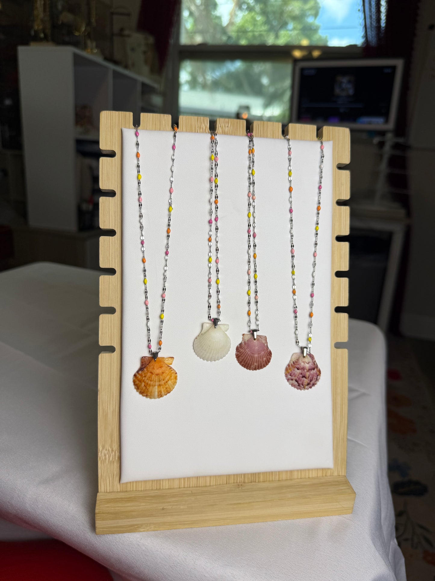 Seashell Necklace on Saltwater Confetti Chain