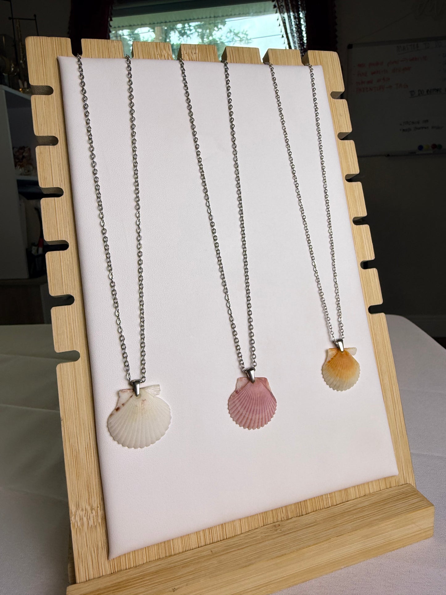 Seashell Necklaces on Silver Salty Chain