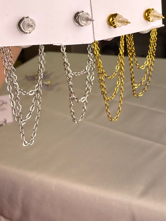 Pearl Chain Studs