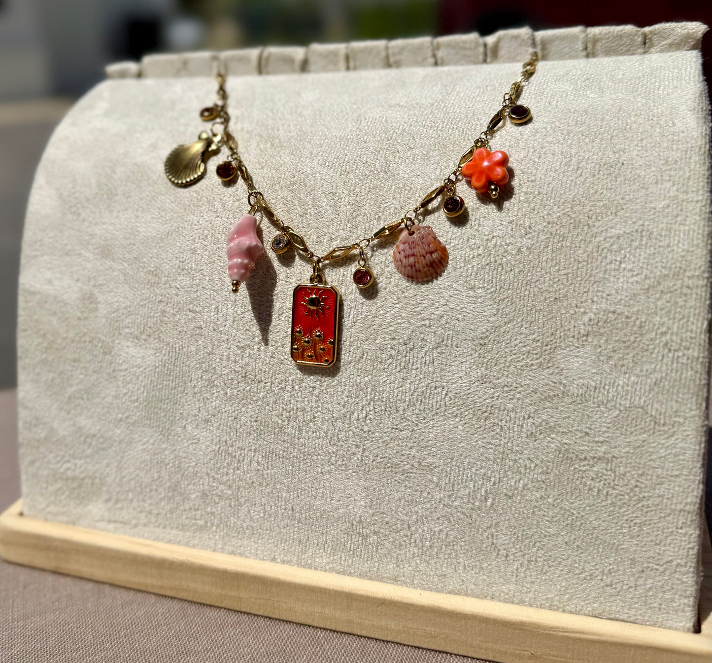 The Charmed Necklace- Sunset Bloom Edition