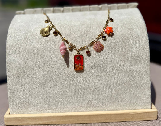 The Charmed Necklace- Sunset Bloom Edition