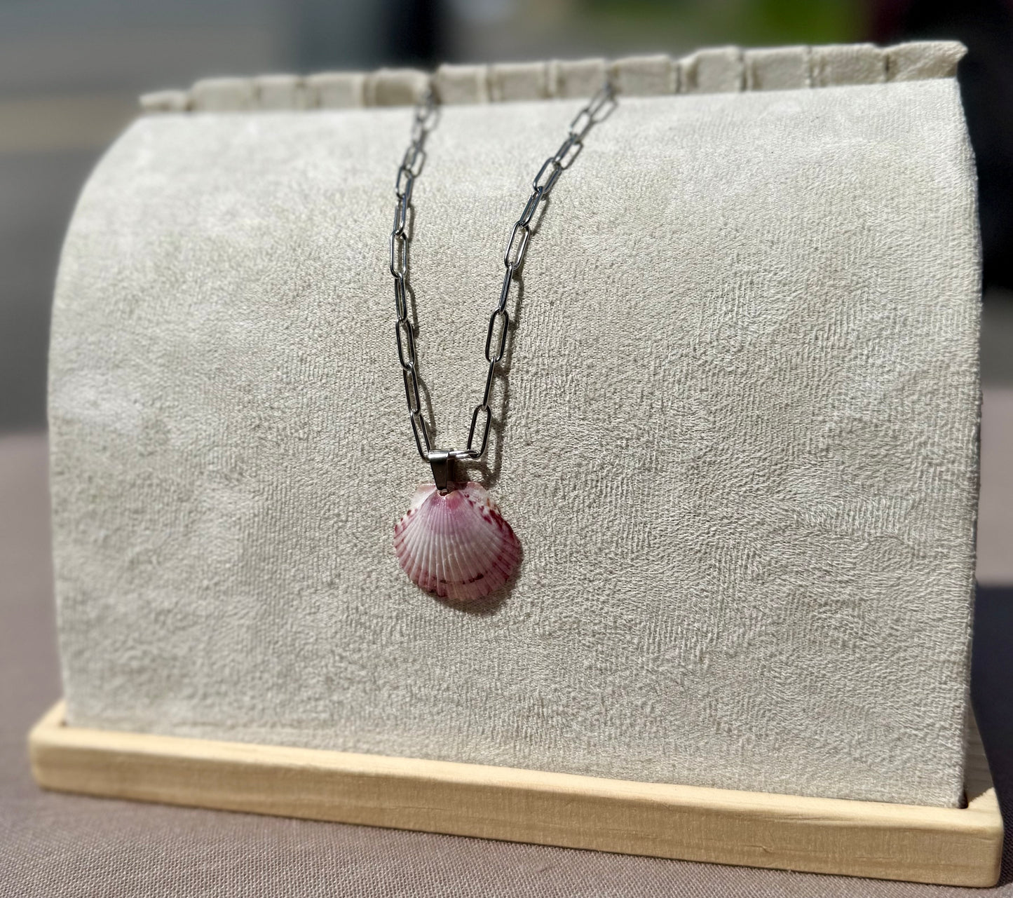 The Silver Paperclip Necklace - Rare Seashell Edition