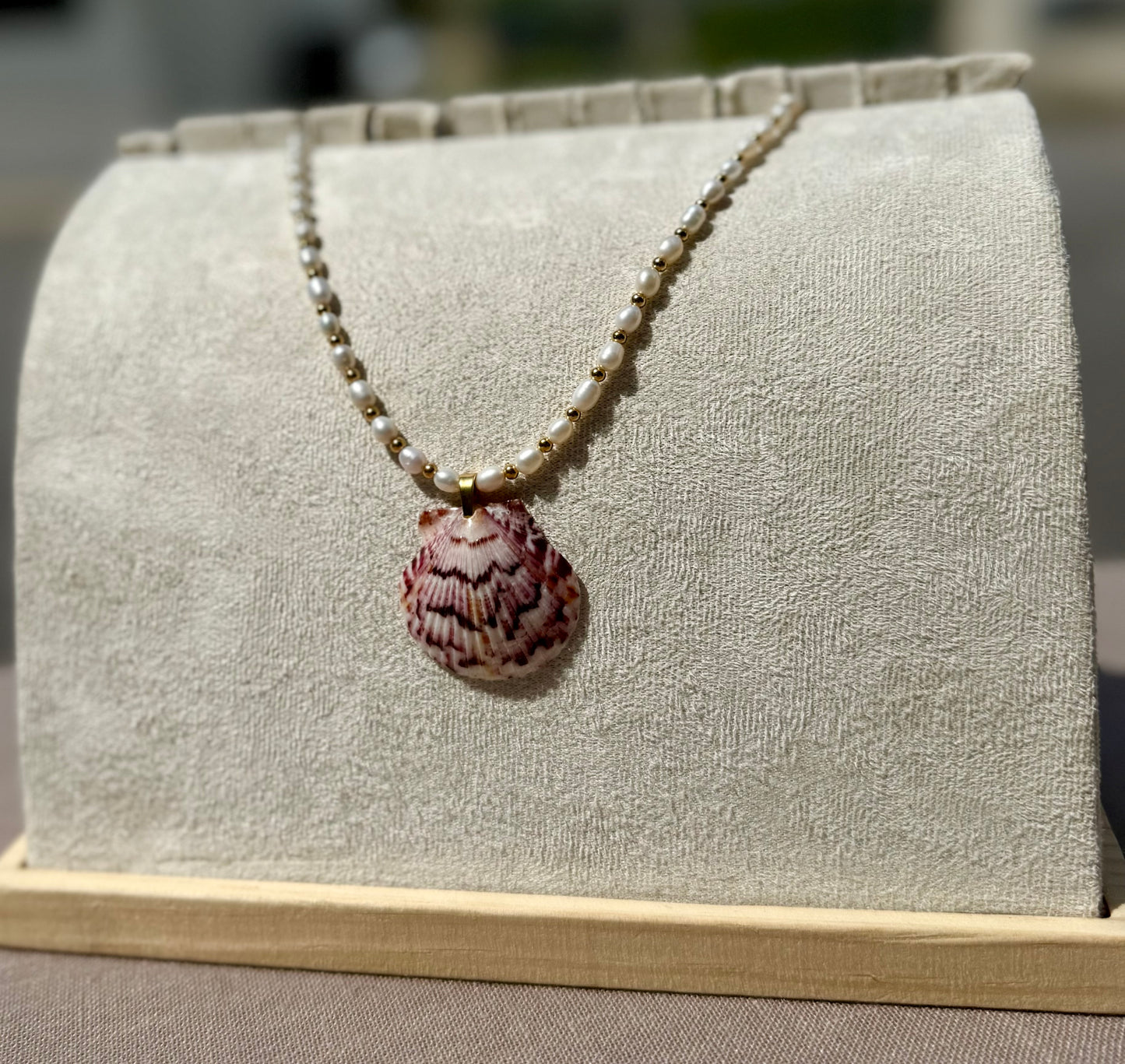 The Pearl Puddles Necklace - Wildberry Cran Seashell Edition