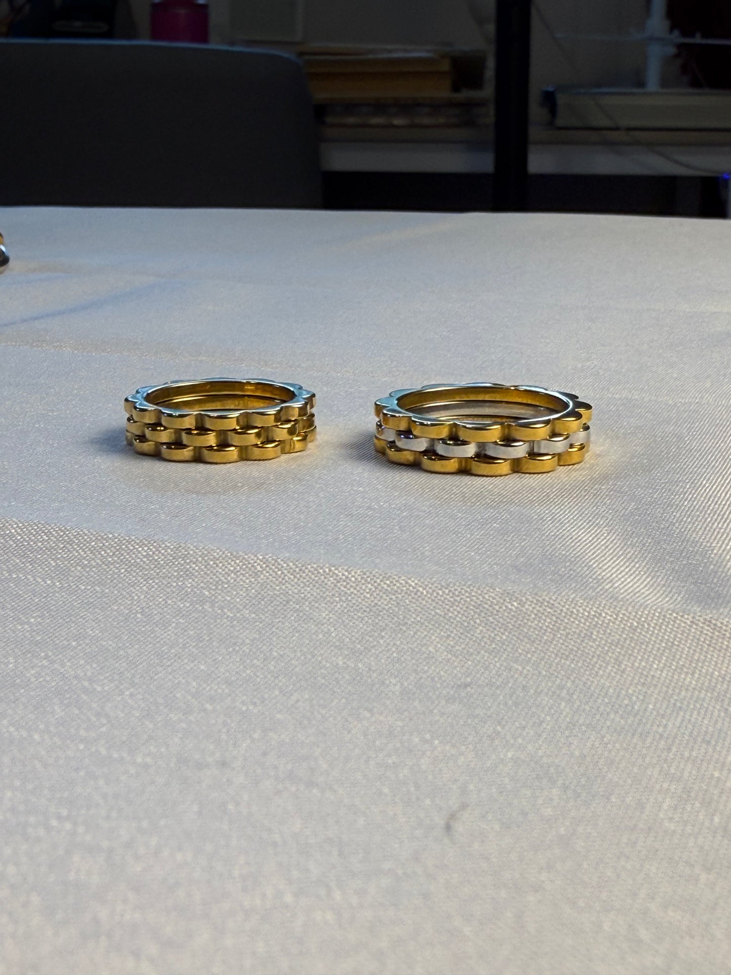 Watch Band Ring in Gold + Two Toned