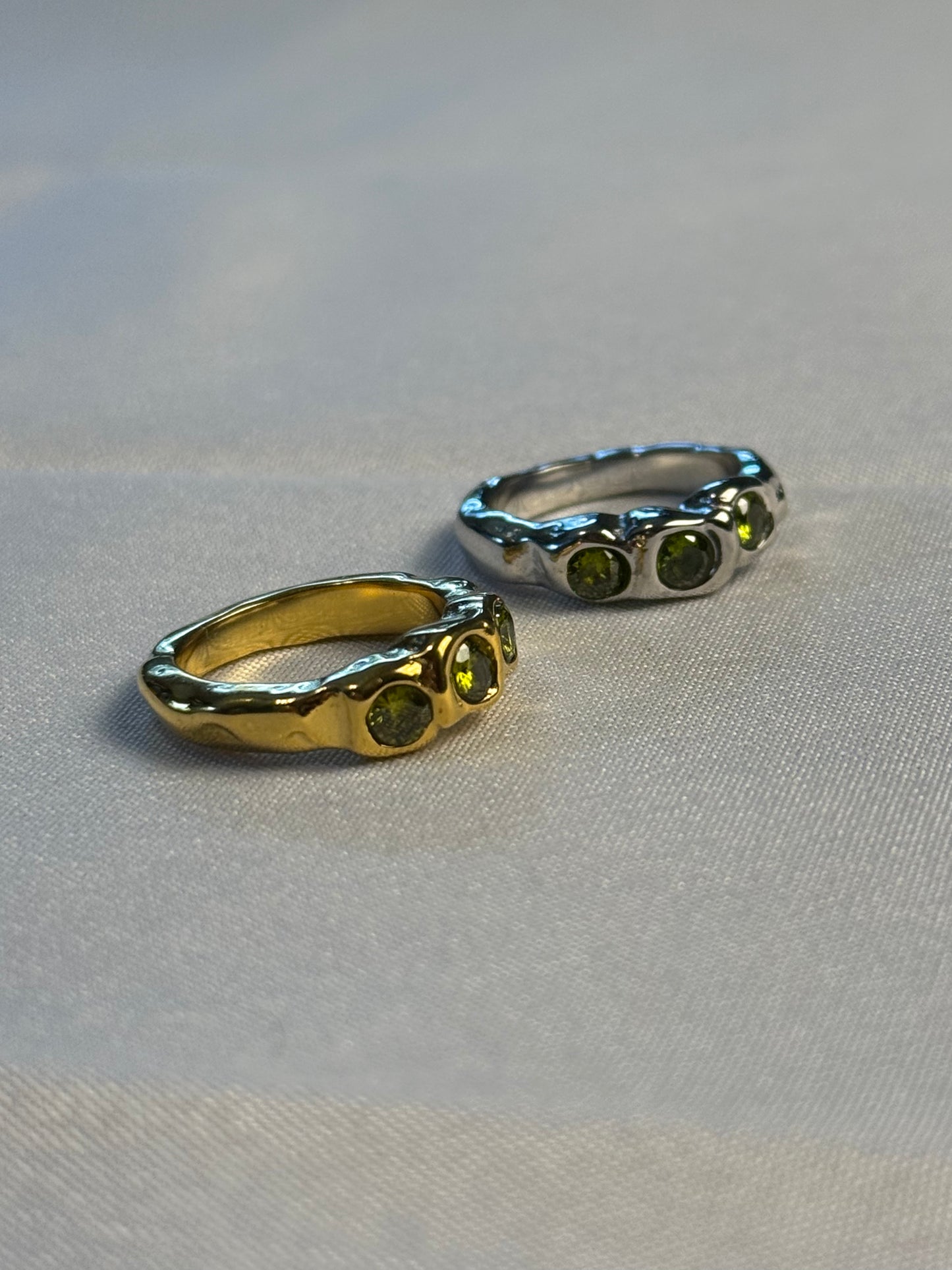 Tini Trio Ring in Silver + Gold