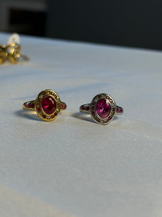 Rose Velvet Ring in Silver + Gold