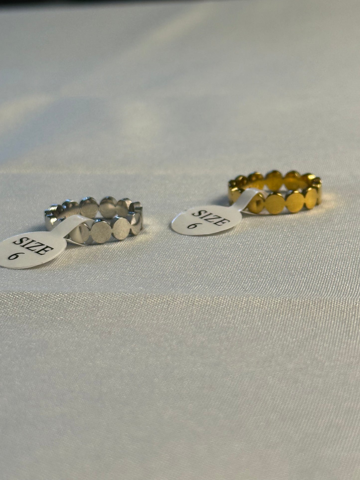 White Cap Ring in Silver + Gold