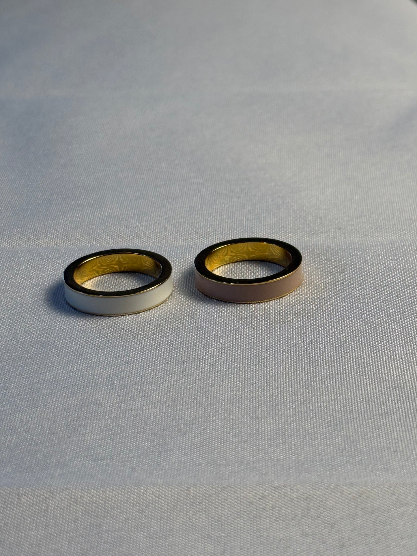 Salt Air Ring in Tan + White
